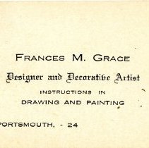 Frances M. Grace, Designer and Decorative Artist [business card]